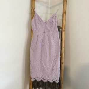 Astr Lattice Inset Lilac Lace Dress Wedding Guest Size Medium